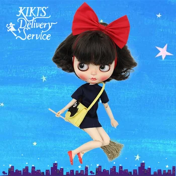 Kiki ' s Delivery Service Tērpiem Blyth lelle kleita ar hairband sukas,soma un shoessuit par 1/6 azone BJD ledus dbs