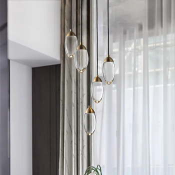 Kristāla Kāpņu Lustras apgaismojums mūsdienu vara luksusa dizaina karājas lampas dzīvojamā istaba/dinning galda dekorēšana apgaismes iekārtas