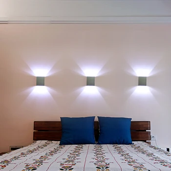 Kvadrātveida Alumīnija Sconce Led Sienas Apgaismojuma lampas, 60*60mm 3W 110V, 220V mājas dārzu, guļamistaba Foajē KTV BĀRS arandelas para parede JQ