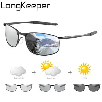 LongKeeper Photochromic Saulesbrilles Vīriešiem Polarizētās Hameleonu Brilles Mainīt Krāsu, Saules Brilles Vadītāja Aizsargbrilles Lentes Sol Hombre