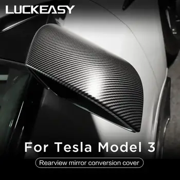 LUCKEASY Auto Eksterjera Modifikāciju Attiecībā uz Tesla Model 3 ABS Oglekļa Šķiedras Stils Matēts Atpakaļskata Spoguļa Vāciņš 2gab/Komplekts