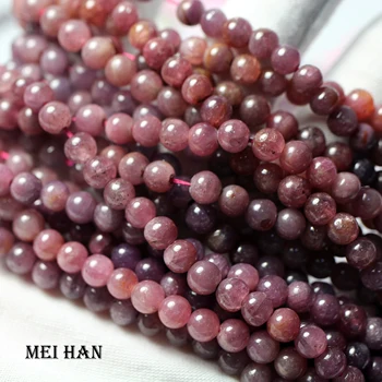 Meihan Bezmaksas piegāde (1. daļa/komplekts) dabas 5-5.5 mm & 5.5-6mm Birmu Ruby gluda apaļas pērles par jewerly aproce DIY pieņemšanas