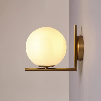 Mūsdienu Stikla Bumbu LED Sienas Lampa Mājas Dekors Gultas Lasījumā Guļamistaba Gaismas Kāpnes Restorāna Apgaismojuma Spīdumu