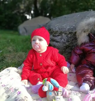 Orangemom modes adīšanas jumpsuit + cepurītes meitenēm bērnu ziemassvētku apģērbs unisex jaunā gada dāvanu jaundzimušo bērnu zēns romper dvīņi
