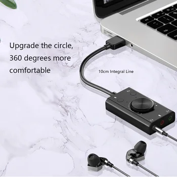 ORICO Pārnēsājamu USB Ārējo Skaņas Karti, Mikrofonu Austiņas 2-in-1 3-Port Izejas, Klēpjdatoru, Datoru Adapteri