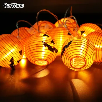 OurWarm 1.2 m Ķirbju 10 LED String Gaismas Halloween Dekorēšanai Gaismas Silti Balta Sākuma Halloween Dekorēšanas Piederumi