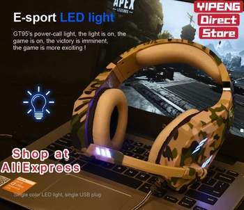 OVLENG GT95 Vadu Spēļu Austiņas E-Sports ar Mikrofonu, LED Stereo 7.1 Virtual Apkārt HiFi Austiņas PS4 PC Klēpjdators