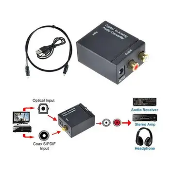 Par Austiņu Audio dekoderi Digitālā uz Analogo Pārveidotāju 3.5 Jack RCA APK Spdif Pastiprinātājs Dekoderi Optiskās Šķiedras Koaksiālie USB Kabelis