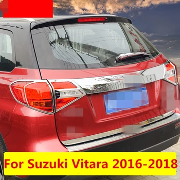 Par Suzuki Vitara 2016-2018 Aizmugures Bagāžnieka Tailgate Apdare, Durvju Molding Boot Rotāt Bezel Segtu Ārējo apdari Auto Piederumi