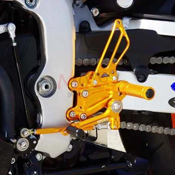 Pilna CNC Alumīnija Motociklu Regulējams kāju balsts kāju pedālis Rearsets Aizmugures Komplekti Kāju Tapiņas KAWASAKI ZX10R ZX-10R 2011. - 2016. gada
