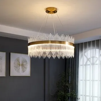 Postmodernisma gaismas luksusa lustra vienkāršu LED ēdamistaba lustra guļamistabas lampa atmosfēras kristāla lustra dzīvojamā istabā