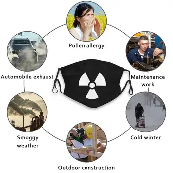 Radioaktīvās Bīstamības Simbolu Drukas Mazgājams Filtrs Pret Putekļiem Mutes Maska Radioaktīvo Bīstamības Simbols, Zīme, Brīdinājums Starojums
