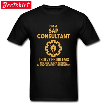 Radošās Dizaina T Krekls Vīriešiem SAP KONSULTANTS Vēstuli Citātus Virsraksts Vīriešiem Tshirts Tēva Diena Tautas Kokvilnas t-veida Topi Jauns
