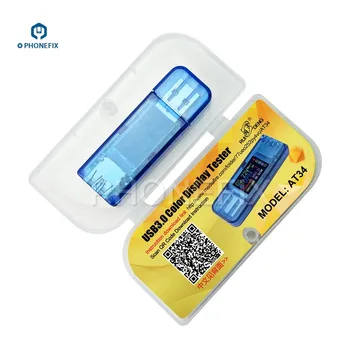 RD AT34 USB 3.0 Krāsu LCD USB Testeri Mini Multimetrs Telefonu Remonts Palīgs Voltmetrs Ammeter Spriegums Strāvas Detektora