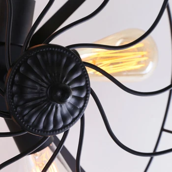 Retro Loft Stilā vintage Rūpnieciskie ventilatori Sienas Lampa Ar 5 Galvas E27 Edison spuldzes 110/220V Sienas, ventilators, apgaismojums, Lai mājās