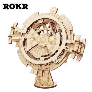 Robotime ROKR DIY 3D Koka Puzles Mehānisko Pārnesumu Diska Modeļa Ēkā Komplekta Rotaļlietas, Dāvanas Bērniem, Pieaugušajiem Pusaudžiem