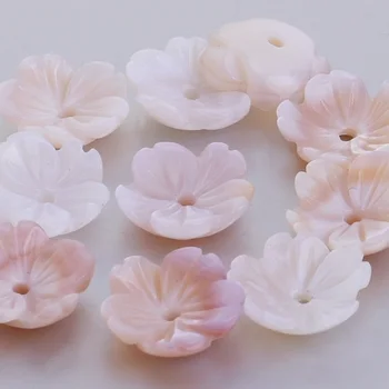 Rozā perlamutra cirsts ziedu apvalku lodītes, Pērļu Ziedu centrālo atveri 1mm diy modes Rotaslietas,pārdod 6pcs/daudz