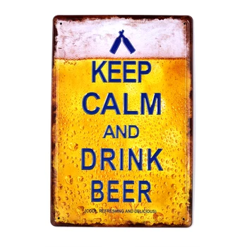 Saglabājiet mieru un dzert alu! bāra metāla zīmju vintage alvas plāksnes krāsošana, retro dzelzs attēlu, sienu apdare