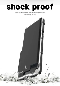 Samsung Galaxy Note9 segums, Metāla, Alumīnija Bruņas bumper aizsargā Gadījumā, Ņemiet vērā, 9 Heavy Duty tālrunis Triecienizturīgs flip ādas gadījumā