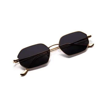 Sieviešu Retro Classic Mazo daudzstūris Saulesbrilles Vīriešiem, Sievietēm Luxury Vintage Black Spoguļi Krāsa caurspīdīga lēca, Saules Brilles UV400