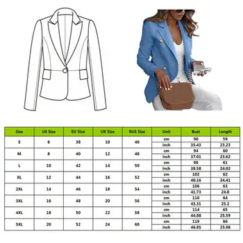 Sieviešu Žakete ar garām Piedurknēm Darba Jaka, Mētelis Outwear Top Gadījuma Uzvalks Plus Izmērs 4XL Apģērbs Apģērbs