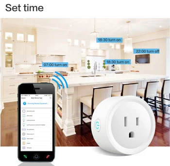 Smart Plug WiFi Ligzda MUMS 10.A ES 16A Pilnvaras Uzraudzīt Laika Funkcija Tuya SmartLife APP Kontroles Darbus Ar Alexa, Google Palīgs