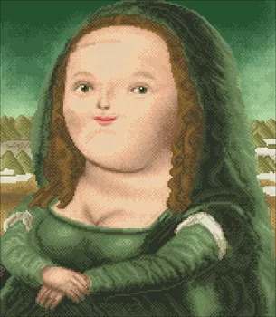 Smieklīgi Mona Lisa smaids, cross stitch pakete 18ct 14ct 11ct baltu audumu, cilvēku sieviete, komplekts izšūšanai DIY roku darbs, rokdarbi
