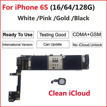Sākotnējā Mātesplati Par iPhone 6S Ar Touch ID Atslēgt iCloud Tīru IMEI IOS Zelta, Baltā, Melnā Loģika Valdes 16GB 32GB 64GB