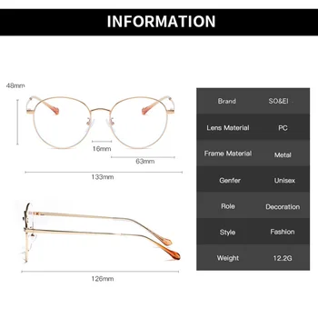 TIK&EI Vintage Apaļas Metāla Brilles Rāmis Sievietēm Ultravieglajiem Modes Anti-Blu-Ray Skaidrs, Lēcas, Briļļu Vīriešiem, Optiskās Brilles Rāmis