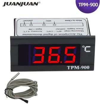 TPM-900 Temperatūras regulators Apkures Termostats Kontrolieris Thermoregulator LCD Panelis displejs ar NTC Sensoru 220V 40%