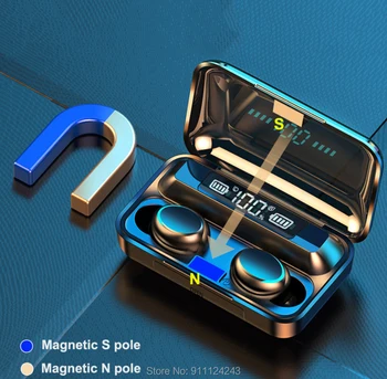TWS Bluetooth 5.0 austiņas 9D stereo sporta ūdensizturīgs earbud austiņas pirkstu nospiedumu touch bezvadu austiņas ar mikrofonu