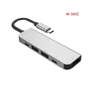 USB 3.0 High Speed Ostas Tipa C Hub Usb-C 4K 30HZ HD Klēpjdatoru Rj45 Gigabit Ethernet Tīkla PD Centrmezglu
