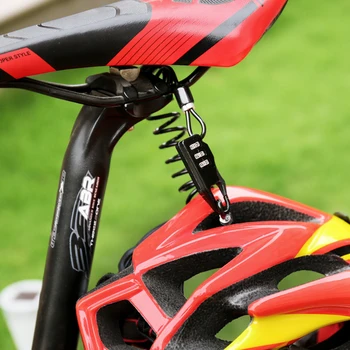 Velosipēdu aizsardzība ar paroli retractable cable lock vadu motocikla ķivere vadu velosipēdu kopā ar velosipēdu drošības MTB kods bagāžas pad