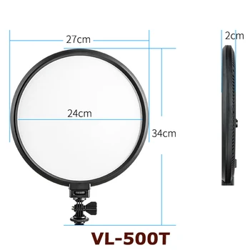 Viltrox VL-500T Ultrathin Bi-Color Aptumšojami 9 Riņķveida LED Video Gaisma 3300K-5600K CRI 95+ 25W, lai Portrets, Makro Fotogrāfija