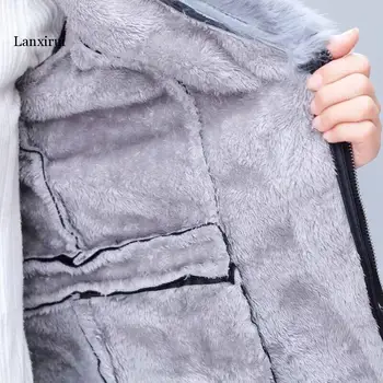 Viltus aitu PU ādas jaka lielas kažokādas apkakle melnā krāsā jauno modes augstas kvalitātes mākslīgo aitādas wintershort mēteļi outwear