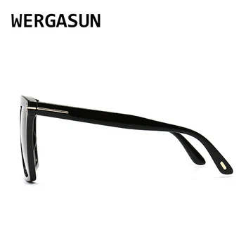 WERGASUN Modes Lielgabarīta Saulesbrilles Sieviešu Zīmola Dizainere Plastmasas Sieviešu Liels Slīpums Saules Brilles UV400 gafas de sol Brilles