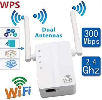 WiFi Extender 300 Mb / s ar WPS Interneta Signāla Pastiprinātājs Paplašina WiFi Pārklājums, lai gudrās Mājas Ierīces ES kontaktdakšu ar Bonusu, 1m Vads