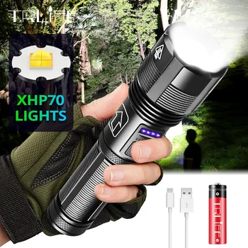 XLamp 4 Core P70.2 LED Lukturīti, Super Spilgti XHP50 Bike Light 5 Apgaismojuma Režīmi Pārgājienu Bycycle Self Defense Izmantot 18650 AAA