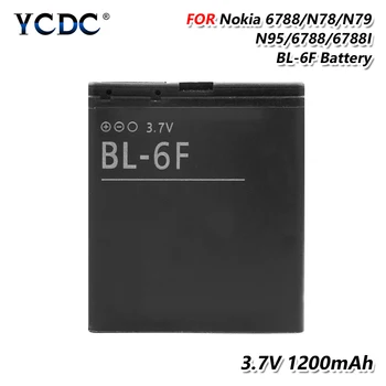 YCDC 3,7 V 1200mAh Sākotnējā Litija akumulators Uzlādējams 3,7 v bl6f BL-6F BL-6F BL 6F Akumulatoru Nokia N78 N79 N95(8.G) 6788 6788I