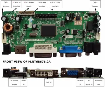Yqwsyxl Kontroles padomes Monitors Ar skaļruņu Komplekts LP140WH1-TLC3 HDMI+DVI+VGA LCD LED ekrānu Kontrolieris Valdes Vadītāja