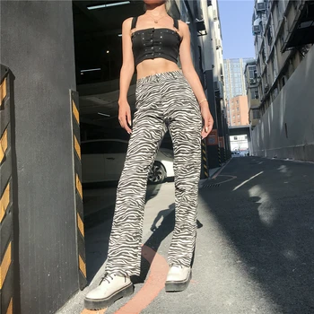 Zebra Modelis Modes Bikses, Capri Harajuku Augstās Jostasvietas Bikses Dāmas Gadījuma Puse, Bikses Sievietēm, Bikses Streetwear