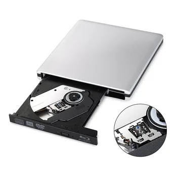 Ārējais Blu-Ray Rakstītājs Disku USB3.0 DVD Atskaņotāji 3D Slim Optisko Disku-Blu-Ray Rakstītājs Lasītājs CD/DVD disku Rakstītājs, Windows/IOS