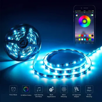 1/2/3/4/5M LED Lentes RGB Gaismas 5V USB LED Lentes RGB Gaismas Bluetooth Kontroles Ūdensizturīgu Krāsu Izmaiņas Elastīgu Lenti, Lentes Lampas