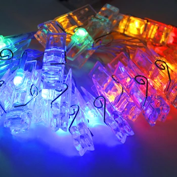 10 LED Foto Klipu String Gaismas Silti Balta Pasaku, Āra Apgaismojums Bateriju Darbināmas Vainags Ziemassvētku rotājums Mājās Istabas
