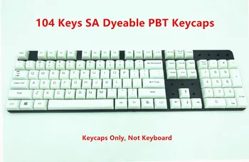 104 Taustiņi SA Dyeable PBT Balts Keycap Lāzera Griešanai Stila ANSI Cherry MX Mehāniska Tastatūras