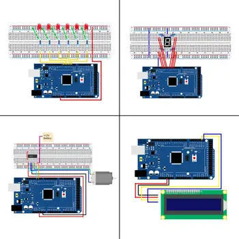 10set/Daudz Mega 2560 Projekta Pilnīga Iesācēja Komplektu, ieskaitot LCD1602 IIC,Ultraskaņas Sensors Arduino ar Pamācību