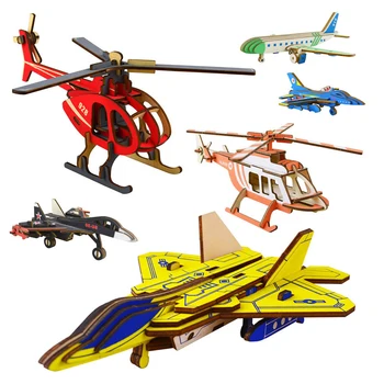 1gb Mini Imitēta Koka Samontēti Lidmašīnas Modeli Būvniecības Rotaļlietas DIY Bērnu Smadzeņu Spēle, Celtniecības Bloki, Rotaļlietas