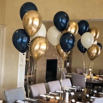 1set 10inch tumši zilā zelta konfeti baloni rožu zelta, pērļu baltā zelta metāla balonu dzimšanas dienu, kāzu svinības, piegādes balonu
