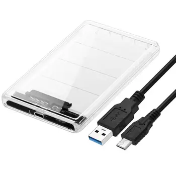 2.5 collu HDD case Caurspīdīgs Cietā Diska Gadījumā USB3.1 Gen2 10gbps Tipa C SATA HD Cietais Disks SSD cieto disku Mobilo Būra Kaste