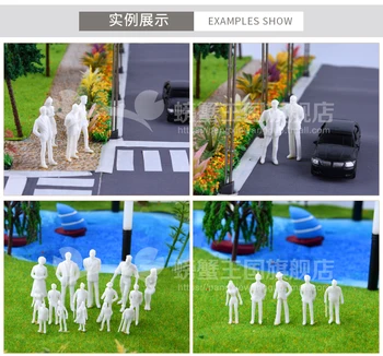 200pcs 1/50 mēroga modelis cilvēki balts attēls arhitektūras, celtniecības materiāli plastmasas unpainted pasažieru vilciena izkārtojums